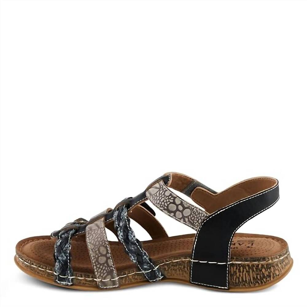 NEW SPRING STEP SHOES women's delila casual sandals in black multi
